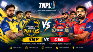 SMP vs CSG: Head-to-Head Record, Match Results, Scorecard, Stats & TNPL History